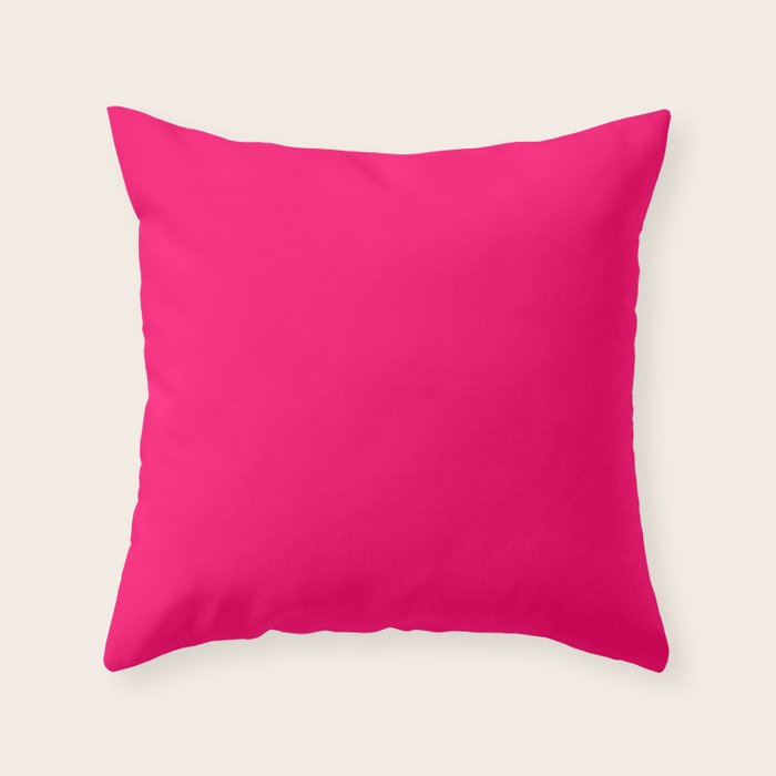 Bright Fluorescent Pink Neon Throw Pillow Gallery Image 6