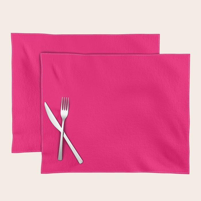 Bright Fluorescent Pink Neon Placemat Gallery Image 1