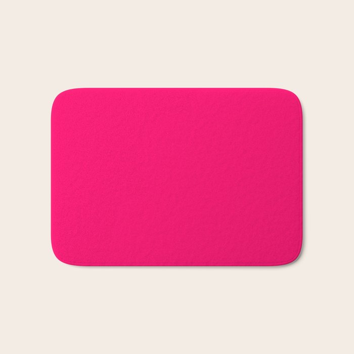 Bright Fluorescent Pink Neon Bath Mat Gallery Image 1