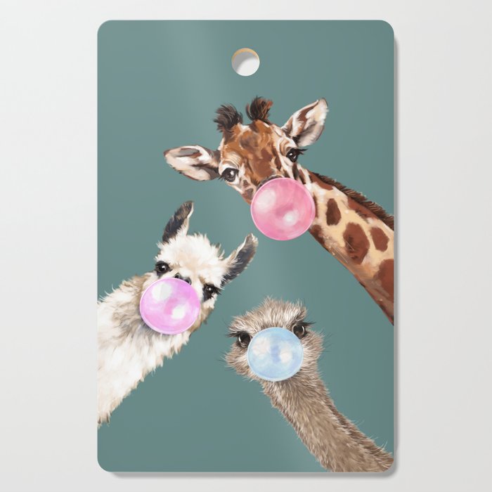 Bubble Gum Gang Dark Green Cutting Board Gallery Image 1