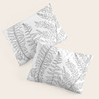 Minimal Line Art Fern Leaves Pillow Sham Gallery Image 3