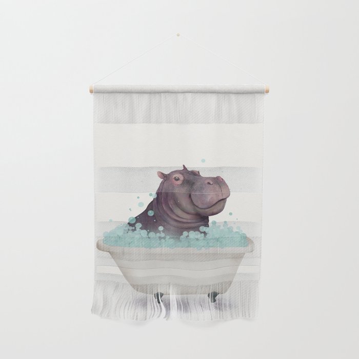 Hippo in the Bathtub  Wall Hanging Gallery Image 1
