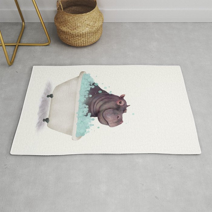 Hippo in the Bathtub  Rug Gallery Image 1