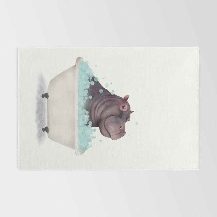 Hippo in the Bathtub  Rug Gallery Image 2