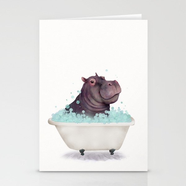 Hippo in the Bathtub  Stationery Card Gallery Image 2