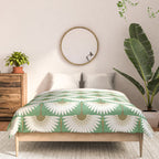 art deco cranes green Comforter Gallery Image 3