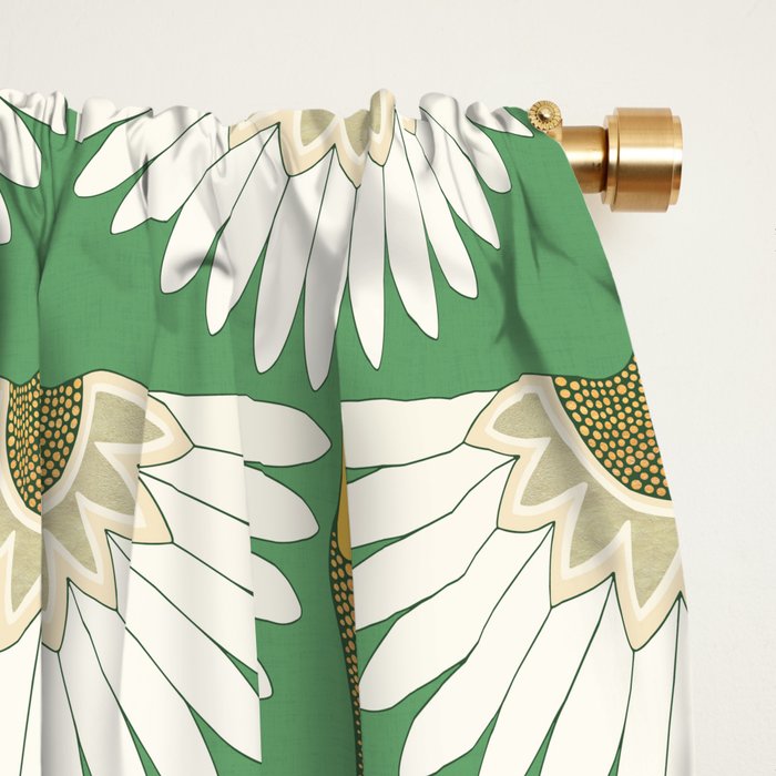 art deco cranes green Window Curtain Gallery Image 2