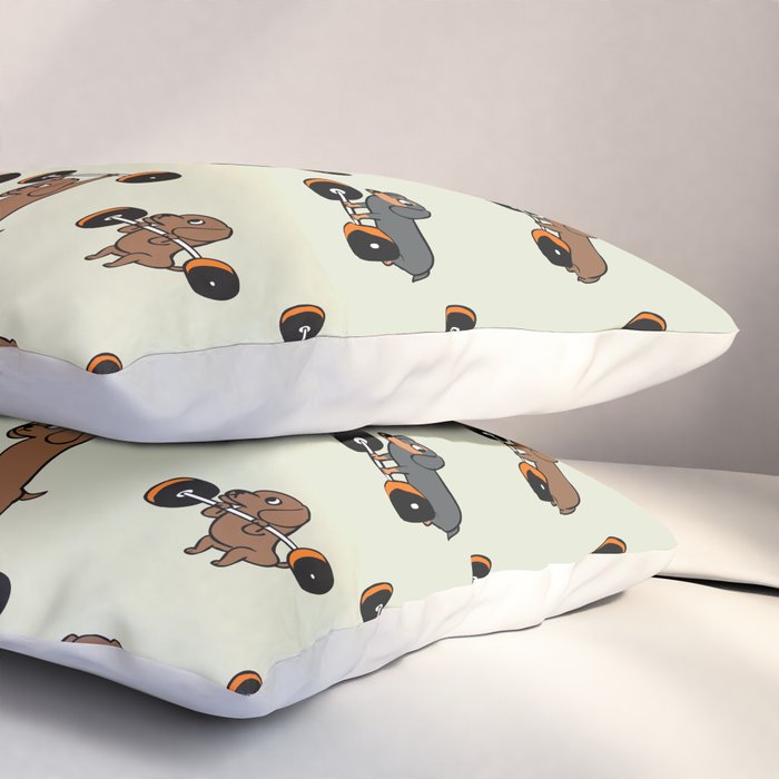 Olympic Lifting Dachshund Pillow Sham Gallery Image 3