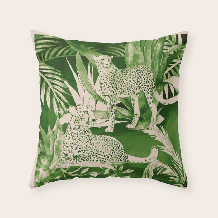Jungle Cheetahs 5 Throw Pillow Gallery Image 6