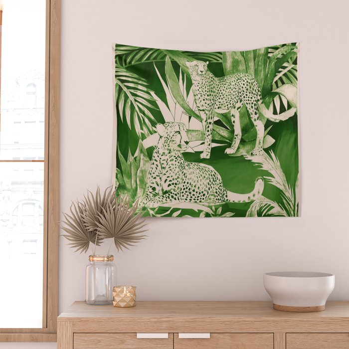 Jungle Cheetahs 5 Wall Tapestry Gallery Image 2