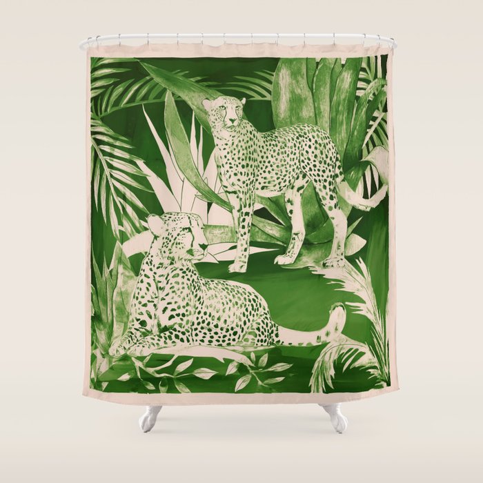 Jungle Cheetahs 5 Shower Curtain Gallery Image 1