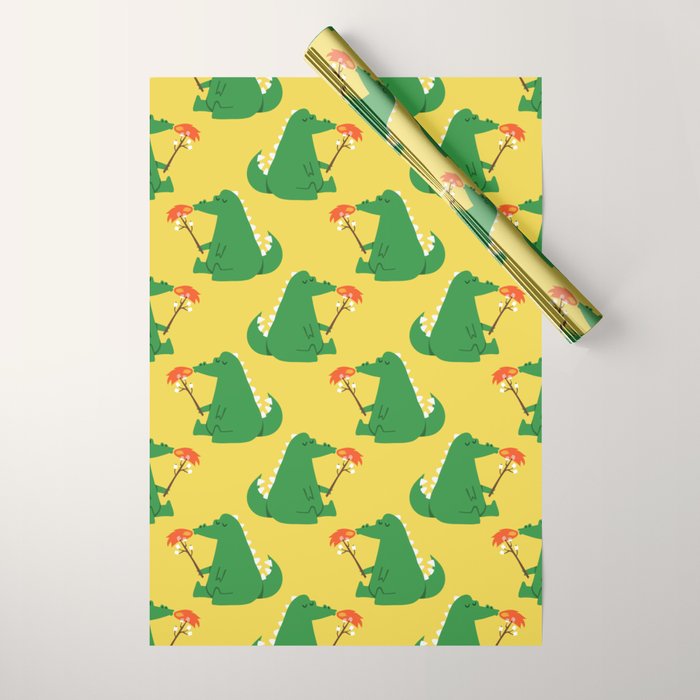 Dragon and Marshmallow Wrapping Paper Gallery Image 1