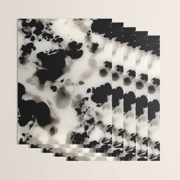 Black and White Tortoiseshell Abstract Elegant Wrapping Paper Gallery Image 3