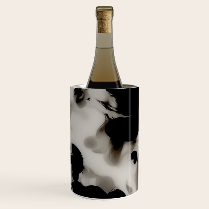 Black and White Tortoiseshell Abstract Elegant Wine Chiller Gallery Image 2