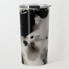 Black and White Tortoiseshell Abstract Elegant Travel Mug Gallery Image 1