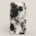 Black and White Tortoiseshell Abstract Elegant iPhone Case Gallery Image 1