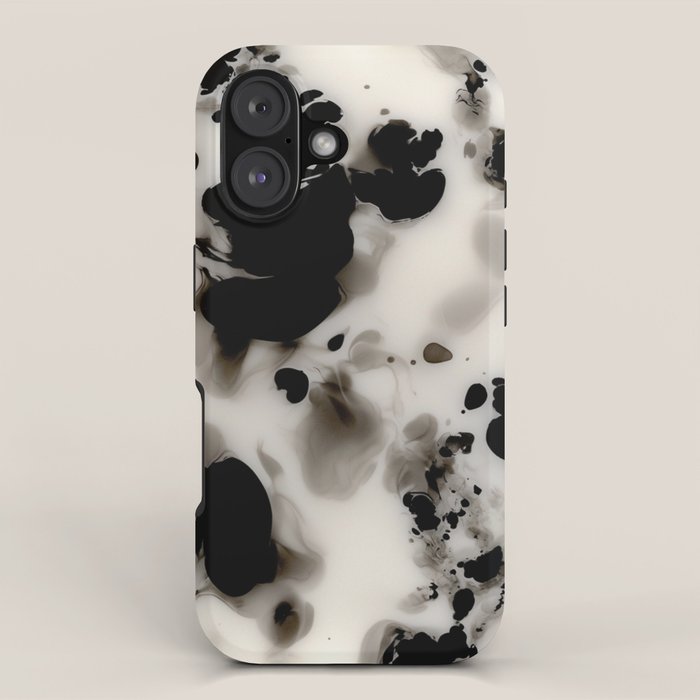 Black and White Tortoiseshell Abstract Elegant iPhone Case Gallery Image 1