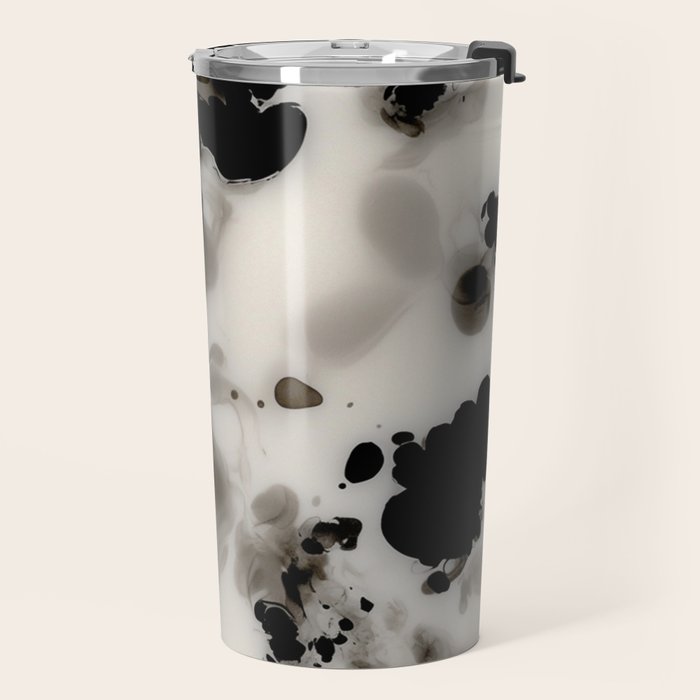 Black and White Tortoiseshell Abstract Elegant Travel Mug Gallery Image 2