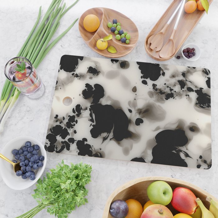 Black and White Tortoiseshell Abstract Elegant Cutting Board Gallery Image 2