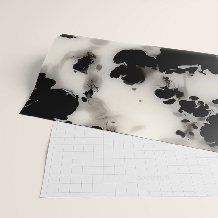 Black and White Tortoiseshell Abstract Elegant Wrapping Paper Gallery Image 2