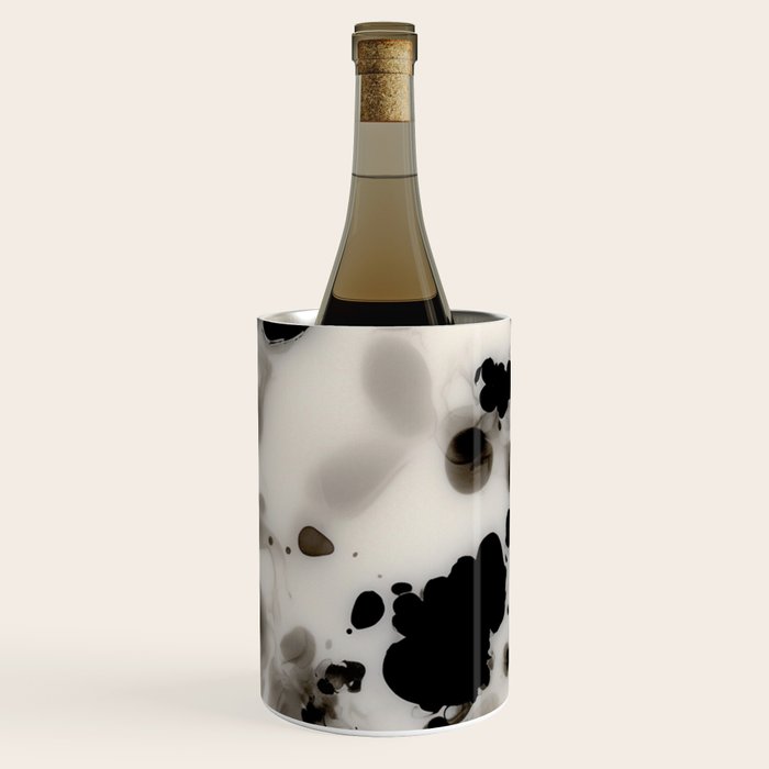 Black and White Tortoiseshell Abstract Elegant Wine Chiller Gallery Image 3