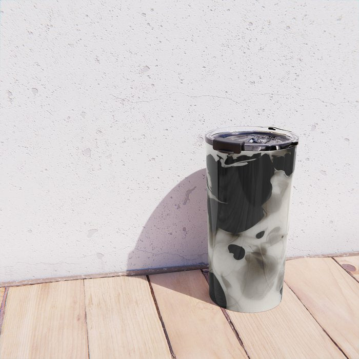 Black and White Tortoiseshell Abstract Elegant Travel Mug Gallery Image 4