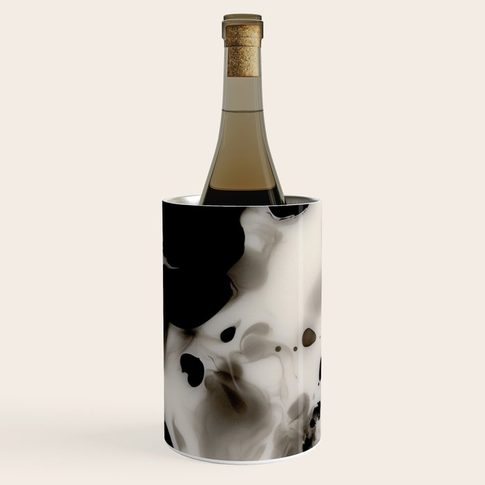 Black and White Tortoiseshell Abstract Elegant Wine Chiller Gallery Image 1
