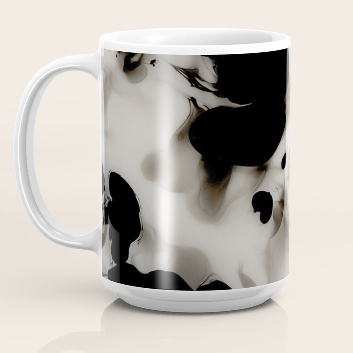 Black and White Tortoiseshell Abstract Elegant Coffee Mug Gallery Image 3