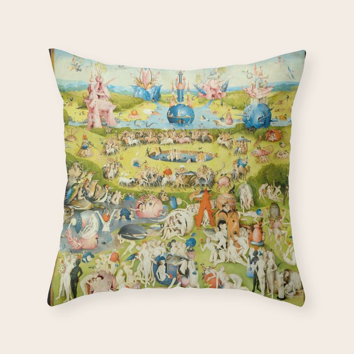 the Garden of Earthly Delights by Bosch Throw Pillow Gallery Image 6