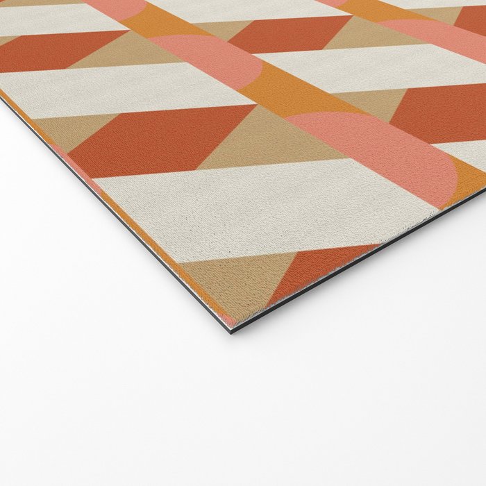 Geometric orange seamless repeat pattern Welcome Mat Gallery Image 2
