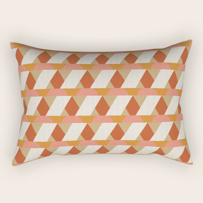 Geometric orange seamless repeat pattern Rectangular Pillow Gallery Image 1