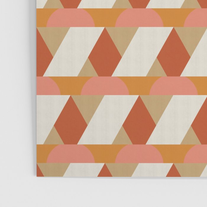 Geometric orange seamless repeat pattern Poster Gallery Image 3