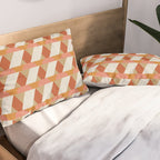 Geometric orange seamless repeat pattern Pillow Sham Gallery Image 2