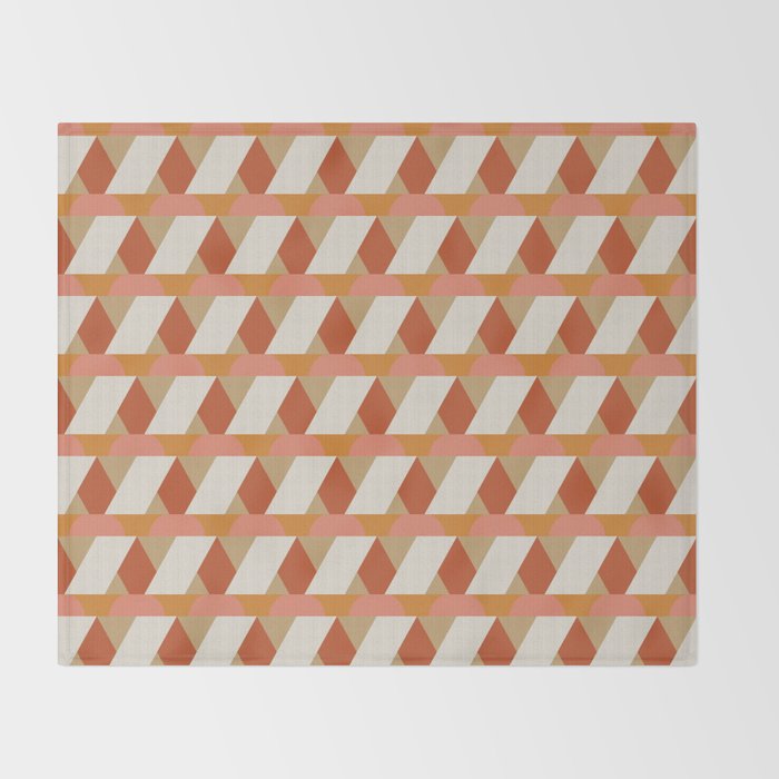 Geometric orange seamless repeat pattern Throw Blanket Gallery Image 2