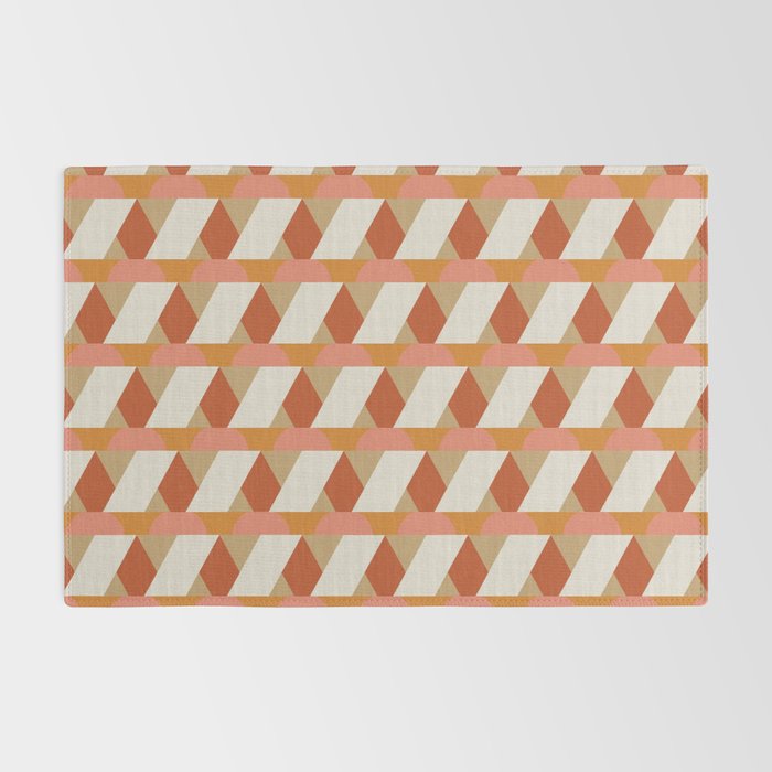 Geometric orange seamless repeat pattern Rug Gallery Image 2