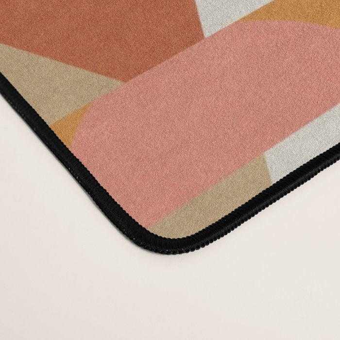Geometric orange seamless repeat pattern Desk Mat Gallery Image 4