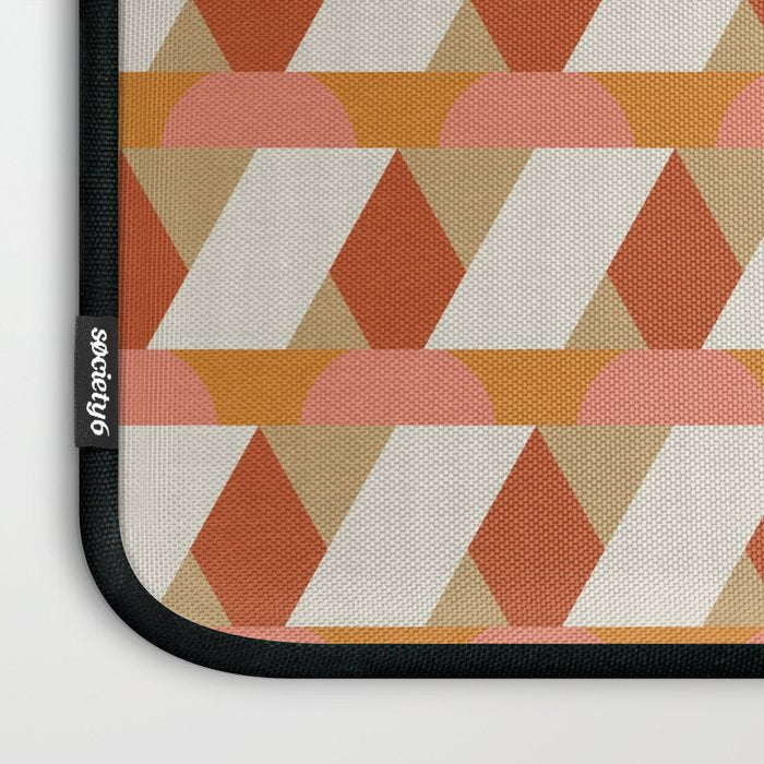 Geometric orange seamless repeat pattern Laptop Sleeve Gallery Image 3