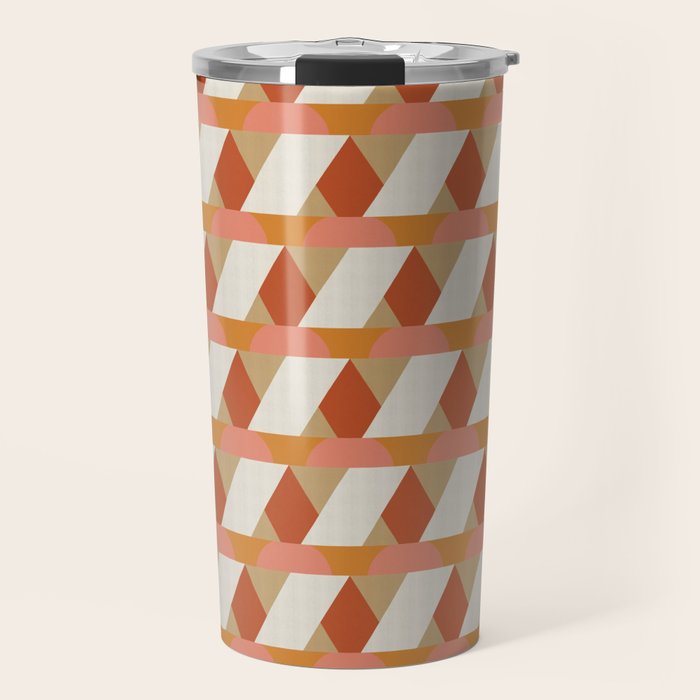 Geometric orange seamless repeat pattern Travel Mug Gallery Image 1