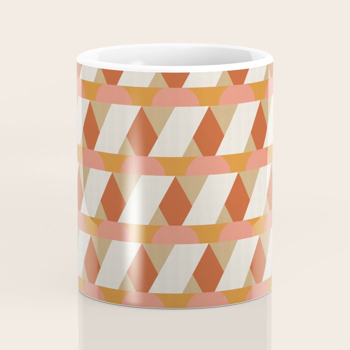 Geometric orange seamless repeat pattern Coffee Mug Gallery Image 4