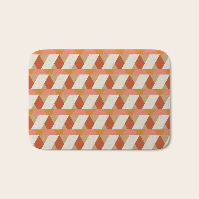 Geometric orange seamless repeat pattern Bath Mat Gallery Image 1