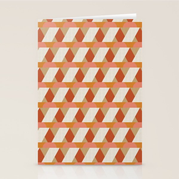 Geometric orange seamless repeat pattern Stationery Card Gallery Image 2