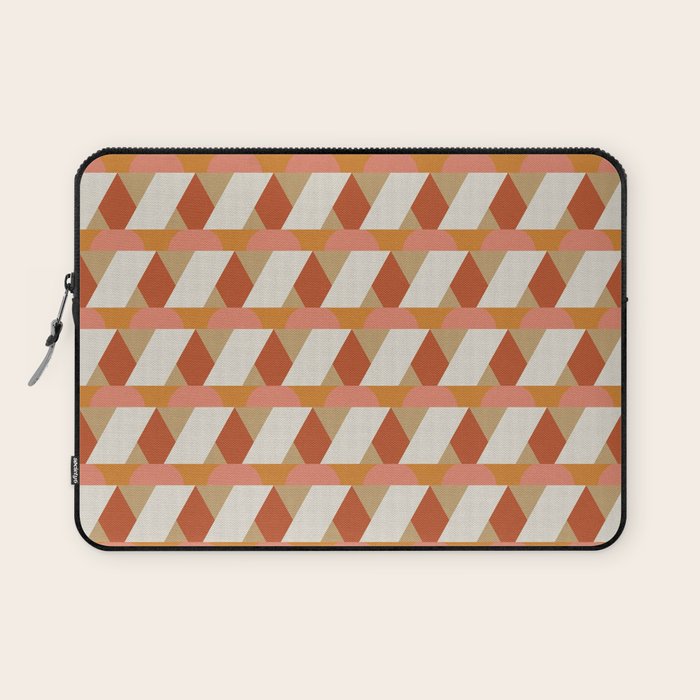 Geometric orange seamless repeat pattern Laptop Sleeve Gallery Image 1