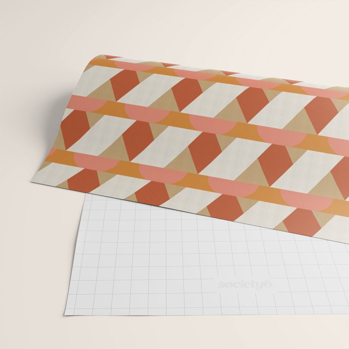 Geometric orange seamless repeat pattern Wrapping Paper Gallery Image 2
