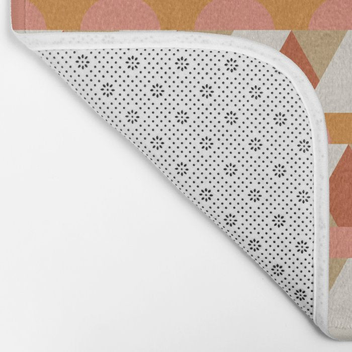 Geometric orange seamless repeat pattern Bath Mat Gallery Image 2