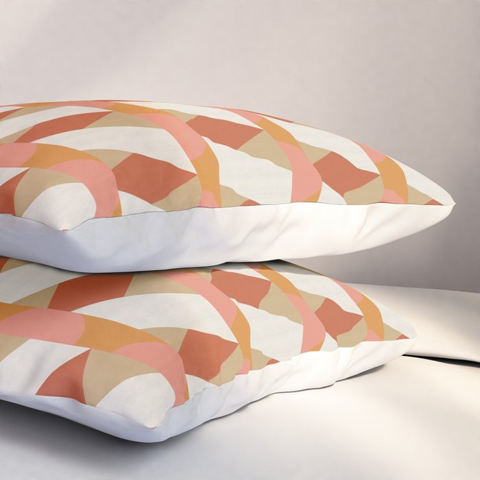 Geometric orange seamless repeat pattern Pillow Sham Gallery Image 3