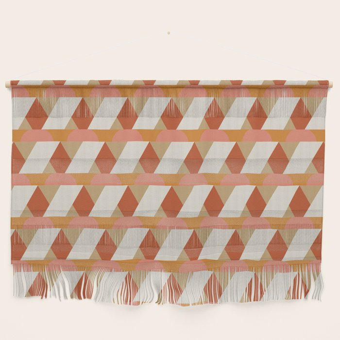 Geometric orange seamless repeat pattern Wall Hanging Gallery Image 1