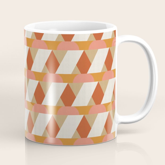 Geometric orange seamless repeat pattern Coffee Mug Gallery Image 1