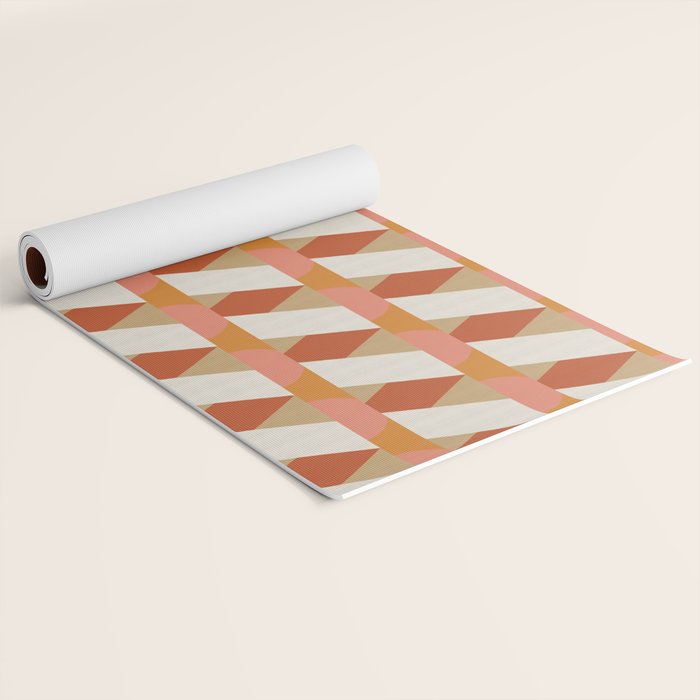 Geometric orange seamless repeat pattern Yoga Mat Gallery Image 2