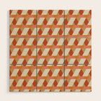 Geometric orange seamless repeat pattern Wood Wall Art Gallery Image 1