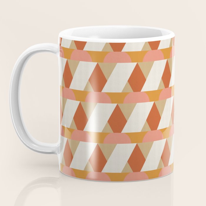 Geometric orange seamless repeat pattern Coffee Mug Gallery Image 3